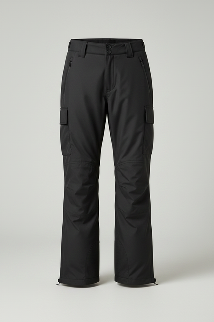 Pantalon De Pluie Noir Imperméable Cargo Ample Femme - Polyester - vue 3