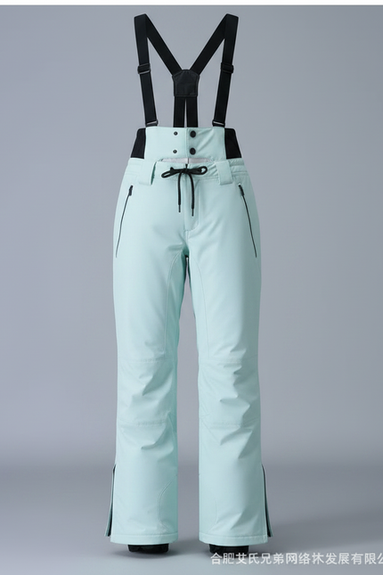 Pantalon De Pluie Bleu Clair Imperméable Bretelles Ski - Polyester - vue 3