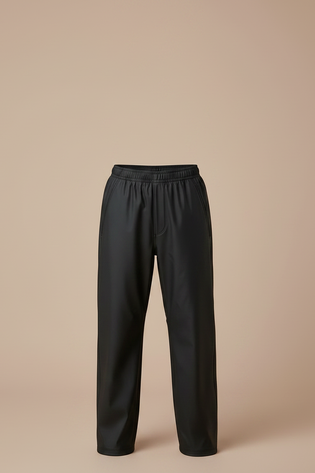 Pantalon De Pluie Noir Imperméable Unisexe Coupe Droite - Polyester - vue 3