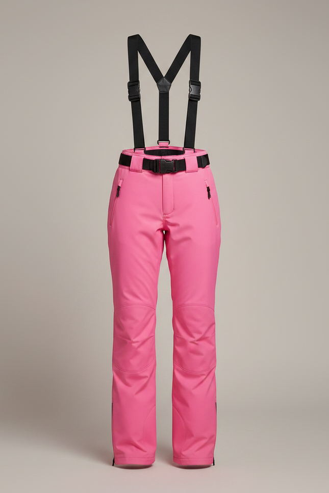 Pantalon De Pluie Rose Bretelles Amovibles Femme Ski - Polyester - vue 3