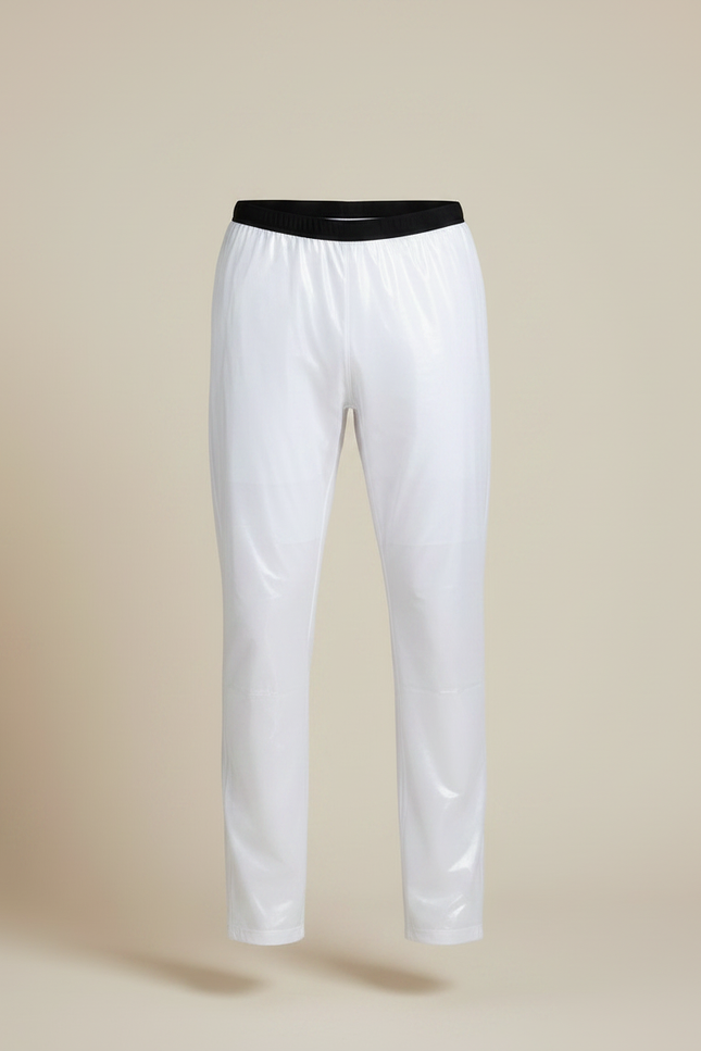Pantalon De Pluie Blanc Imperméable Brillant Coupe Droite Homme - Polyester - vue 3