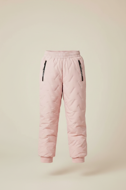 Pantalon De Pluie Rose Matelassé Imperméable Enfant Élastique - Polyester - vue 3