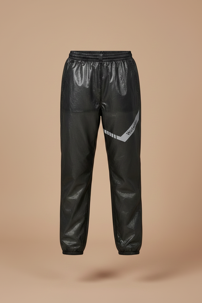 Pantalon De Pluie Noir Imperméable Réfléchissant Ample Enfant - Polyester - vue 3
