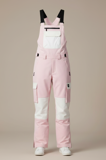 Pantalon De Pluie Rose Blanc Ample Bretelles Imperméable Femme - Polyester - vue 3