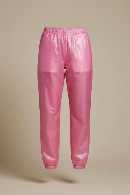 Pantalon De Pluie Rose Brillant Imperméable Ample Unisexe - Polyester - vue 3