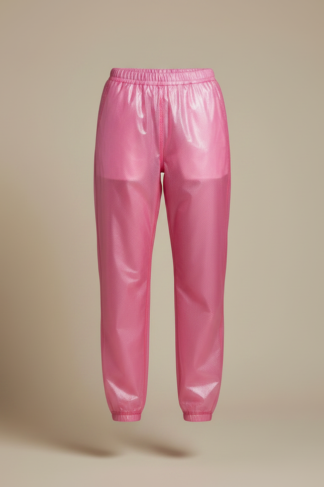 Pantalon De Pluie Rose Brillant Imperméable Ample Unisexe - Polyester - vue 3