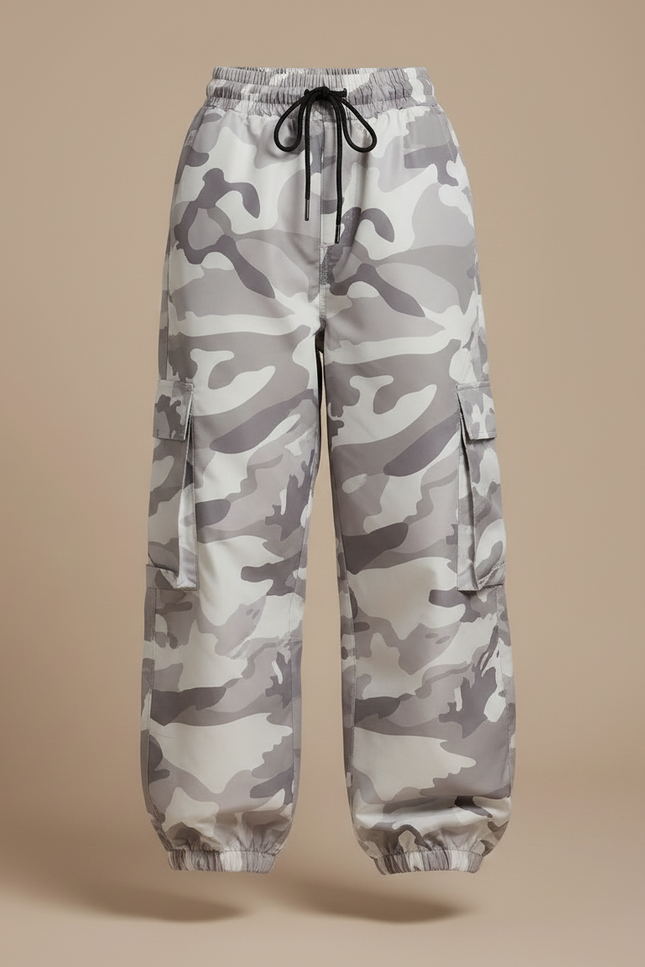Pantalon De Pluie Camouflage Gris Ample Enfant Cargo - Polyester - vue 3