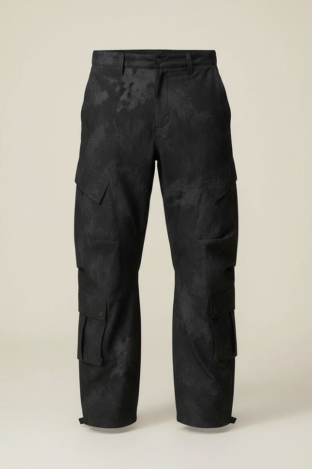 Pantalon De Pluie Noir Cargo Imprimé Ample Homme - Polyester - vue 3