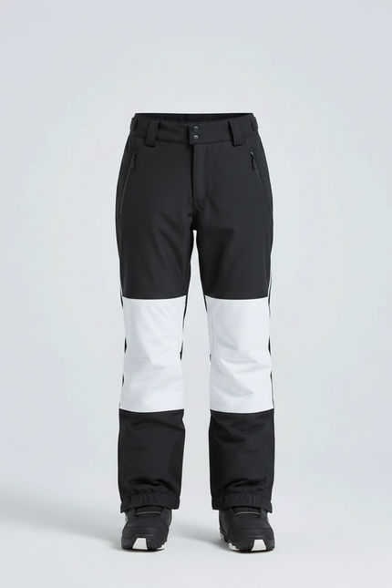 Pantalon De Pluie Noir Blanc Imperméable Slim Ski Femme - Multicolore Polyester - vue 3