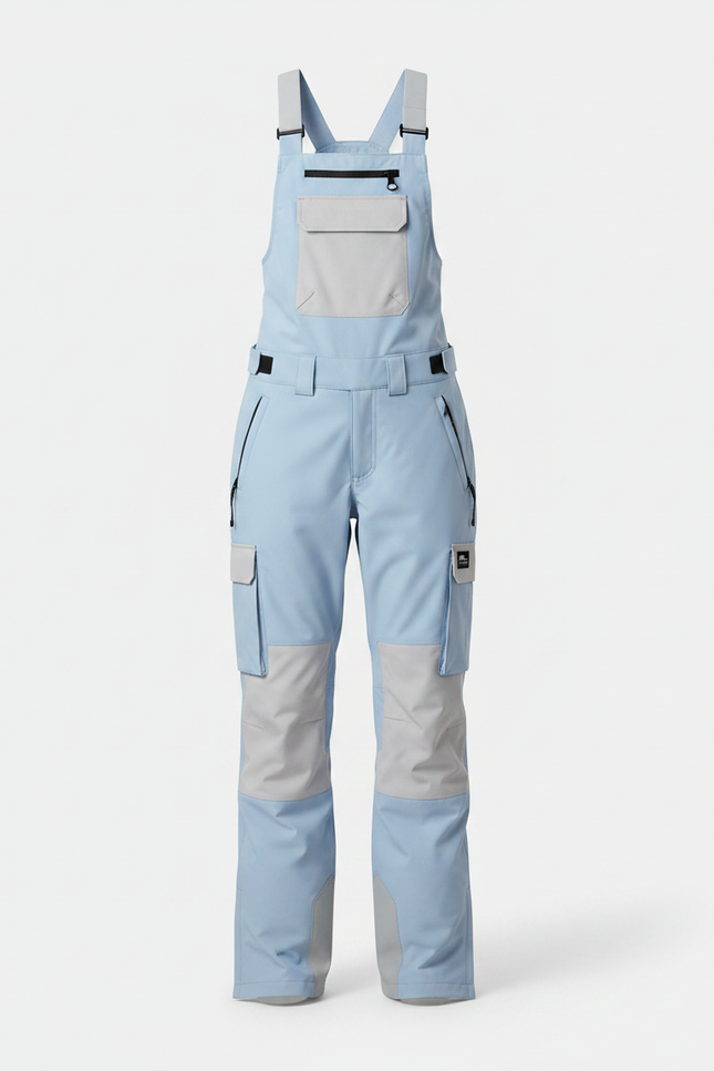 Pantalon De Pluie Bleu Clair Bretelles Imperméable Cargo Femme - Polyester - vue 3