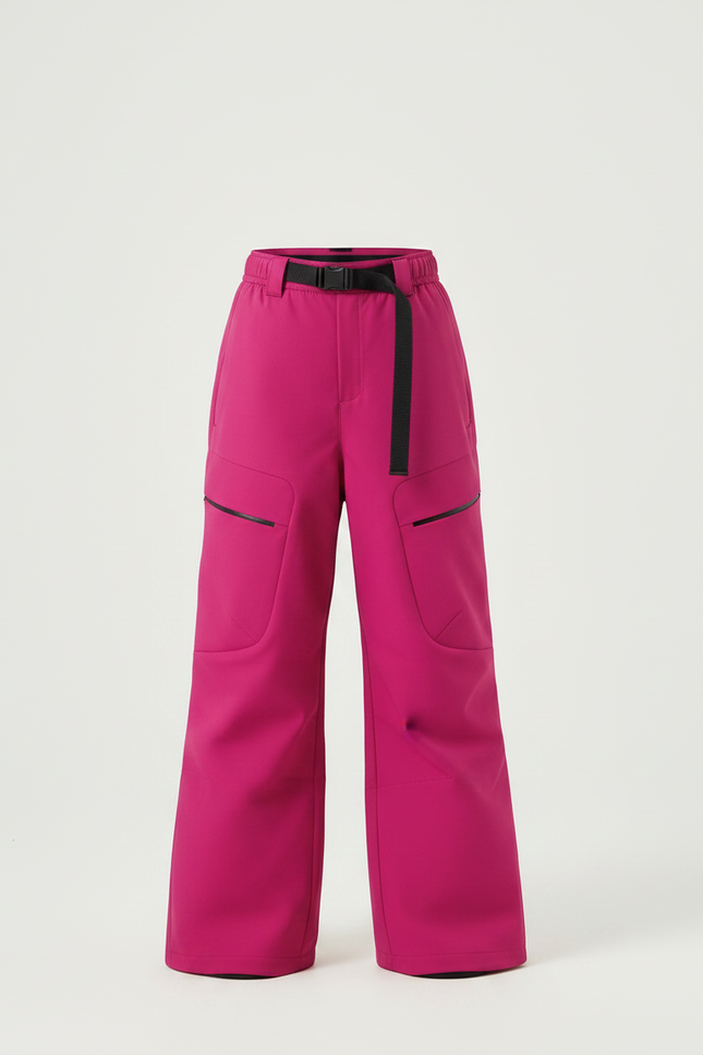 Pantalon De Pluie Fuchsia Ample Imperméable Enfant Ceinturé - Rose Polyester - vue 3