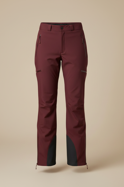 Pantalon De Pluie Bordeau Imperméable Femme Coupe Droite Ceinturé - Bordeaux Polyester - vue 3