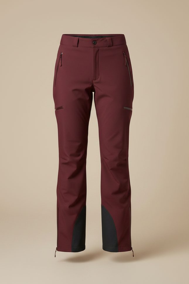 Pantalon De Pluie Bordeau Imperméable Femme Coupe Droite Ceinturé - Bordeaux Polyester - vue 3