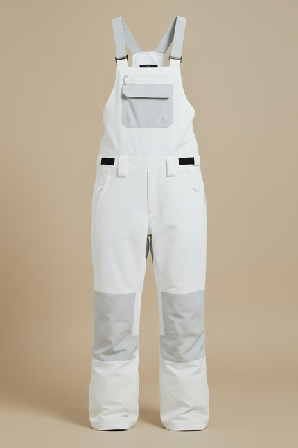 Pantalon De Pluie Blanc Bretelles Imperméable Femme Ski - Polyester - vue 3