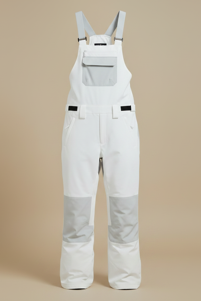 Pantalon De Pluie Blanc Bretelles Imperméable Femme Ski - Polyester - vue 3