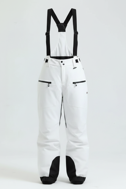 Pantalon De Pluie Blanc Bretelles Imperméable Ski Unisexe - Polyester - vue 3