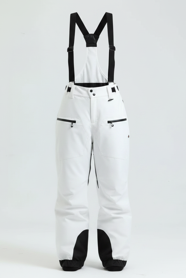 Pantalon De Pluie Blanc Bretelles Imperméable Ski Unisexe - Polyester - vue 3