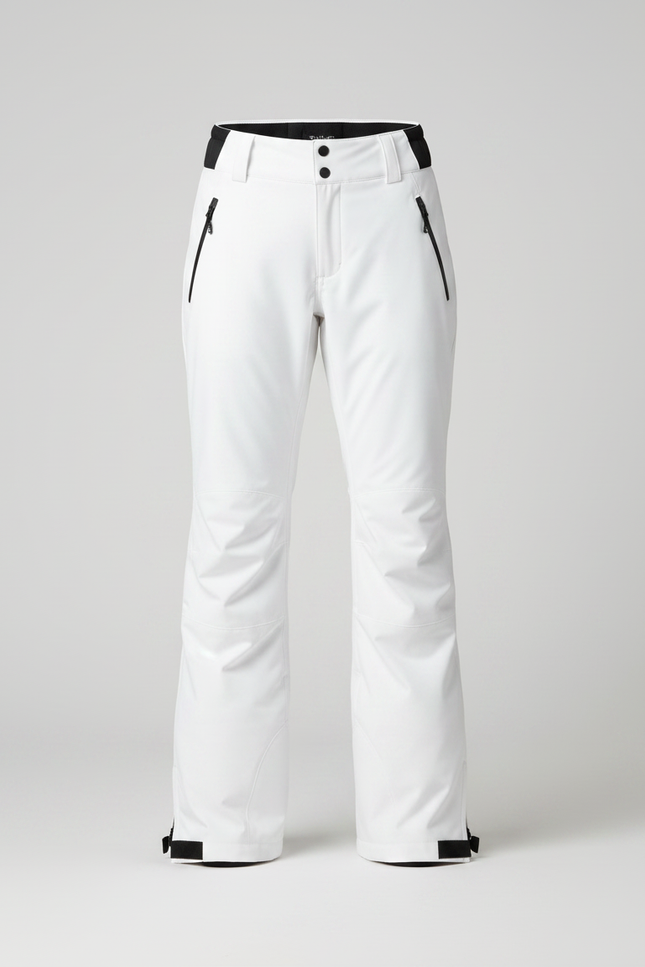 Pantalon De Pluie Blanc Imperméable Bretelles Confortable Ski - Polyester - vue 3