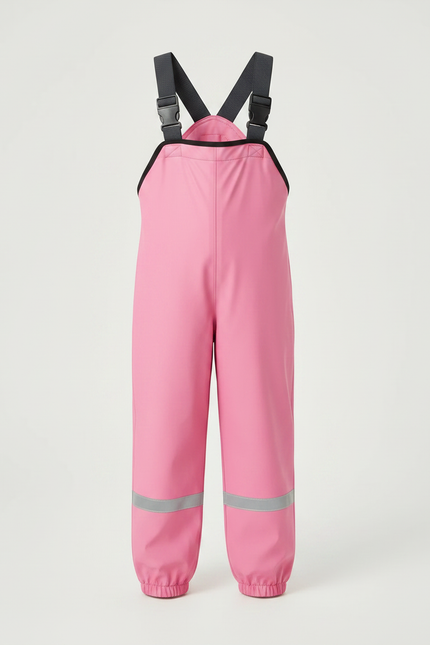 Pantalon De Pluie Rose Imperméable Bretelles Réfléchissant - Polyester - vue 3