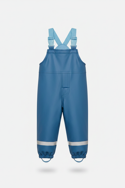 Pantalon De Pluie Bleu Imperméable Bretelles Réfléchissant Enfant - Polyester - vue 3