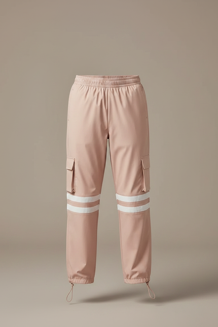 Pantalon De Pluie Rose Imperméable Enfant Bandes Blanches - Polyester - vue 3