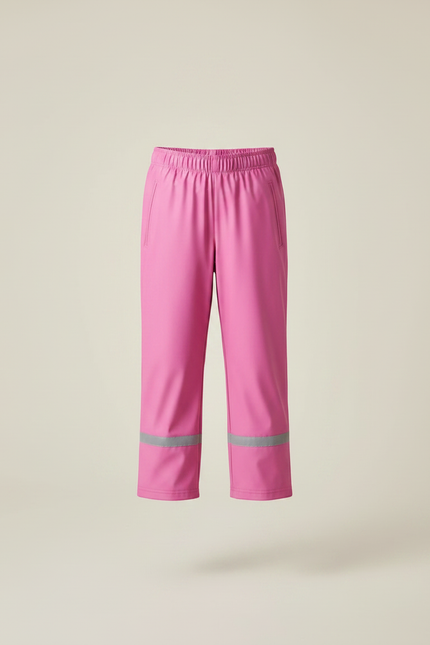 Pantalon De Pluie Rose Imperméable Réfléchissant Élastiqué Enfant - Polyester - vue 3