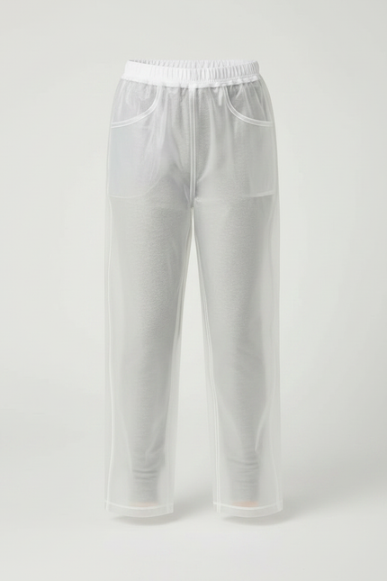 Pantalon De Pluie Transparent Unisexe Imperméable Décontracté - Blanc Polyester - vue 3