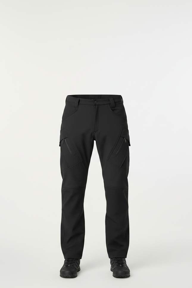 Pantalon De Pluie Noir Cargo Softshell Imperméable Homme - Polyester - vue 3
