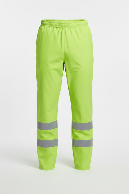 Pantalon De Pluie Fluorescent Réfléchissant Imperméable Unisexe - Vert Polyester - vue 3