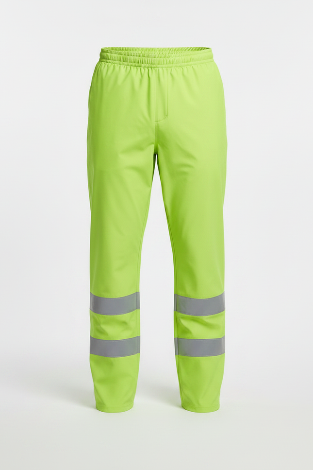 Pantalon De Pluie Fluorescent Réfléchissant Imperméable Unisexe - Vert Polyester - vue 3