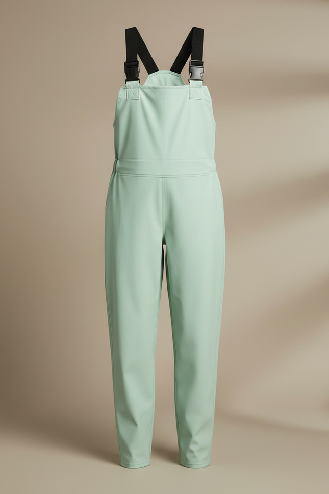 Pantalon De Pluie Vert Menthe Bretelles Imperméable Femme - Polyester - vue 3