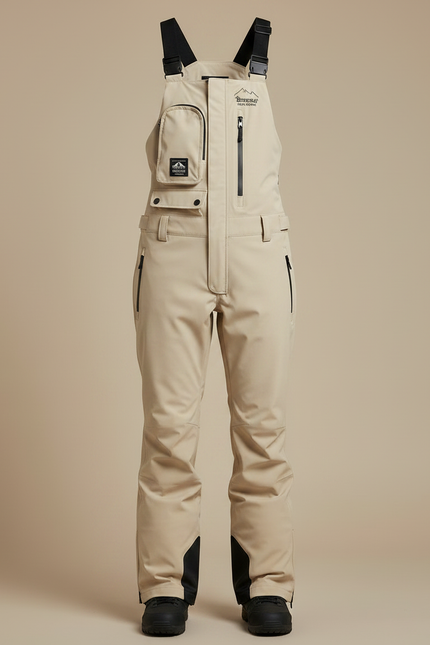 Pantalon De Pluie Beige Imperméable Bretelles Ski Femme - Polyester - vue 3