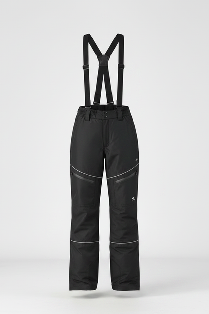 Pantalon De Pluie Noir Imperméable Bretelles Ski Femme - Polyester - vue 3