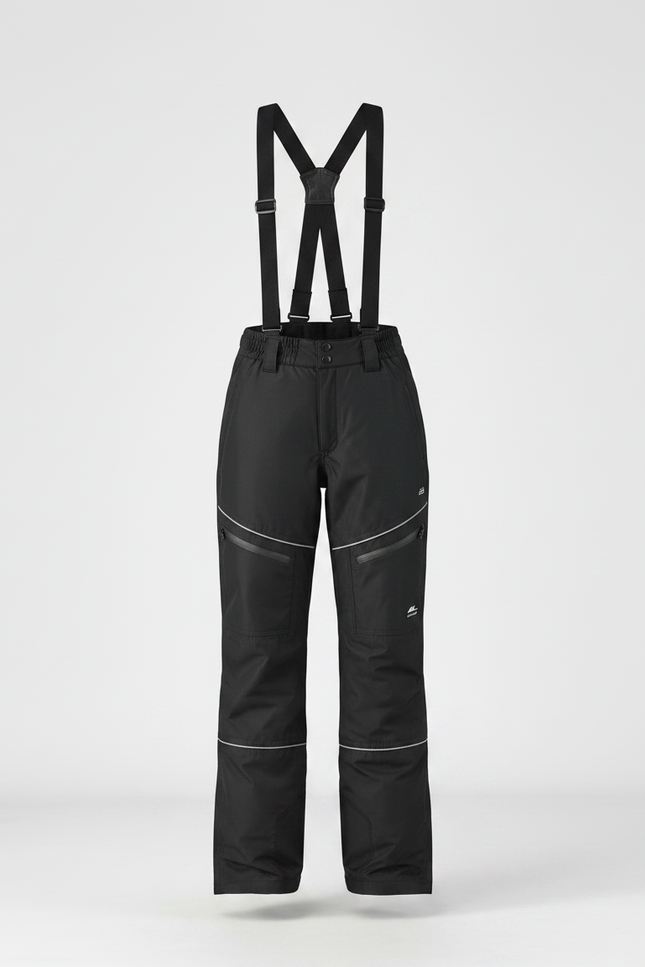 Pantalon De Pluie Noir Imperméable Bretelles Ski Femme - Polyester - vue 3