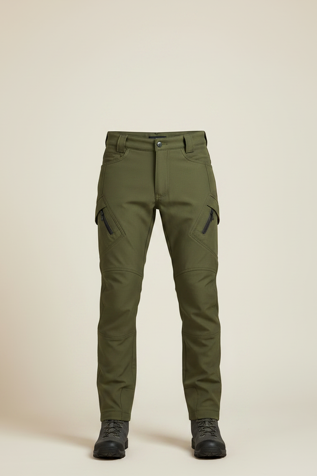 Pantalon De Pluie Vert Militaire Cargo Droit Homme - Kaki Polyester - vue 3