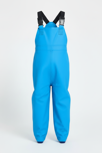 Pantalon De Pluie Enfant Bleu Bretelles Imperméable Bottes - Polyester - vue 3