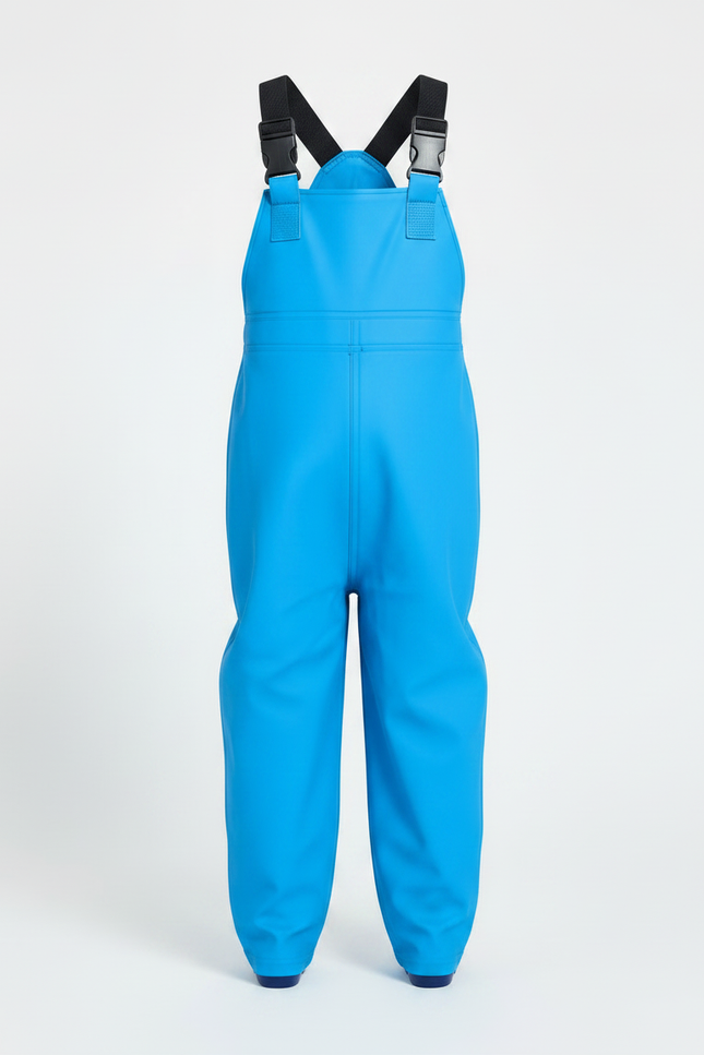 Pantalon De Pluie Enfant Bleu Bretelles Imperméable Bottes - Polyester - vue 3