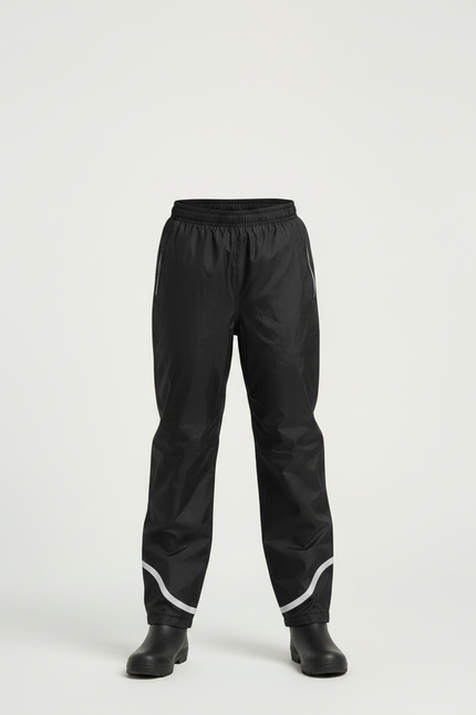 Pantalon De Pluie Noir Imperméable Réfléchissant Enfant - Polyester - vue 3