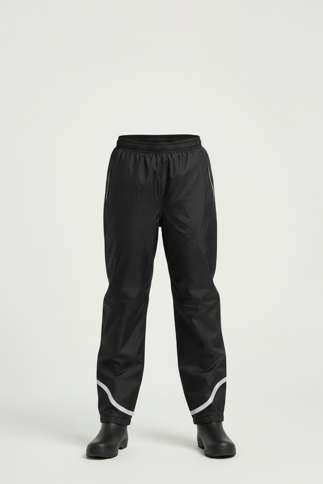 Pantalon De Pluie Noir Imperméable Réfléchissant Enfant - Polyester - vue 3