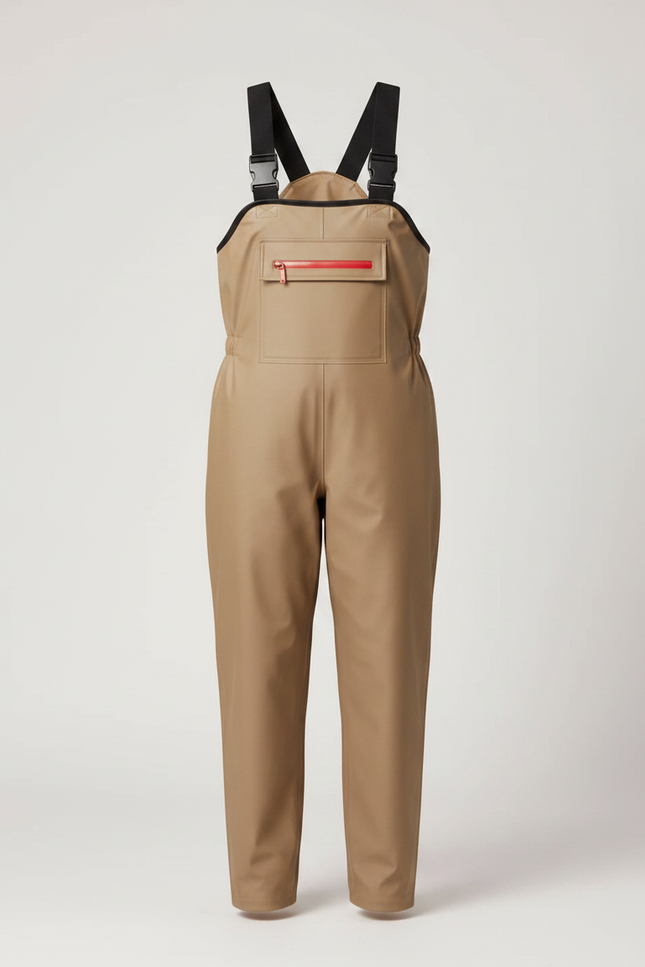 Pantalon De Pluie Beige Bretelles Imperméable Femme - Polyester - vue 3