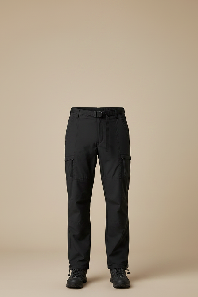 Pantalon De Pluie Noir Cargo Imperméable Homme Ceinturé - Polyester - vue 3