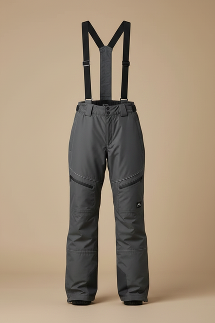 Pantalon De Pluie Gris Imperméable Bretelles Ski Femme - Polyester - vue 3