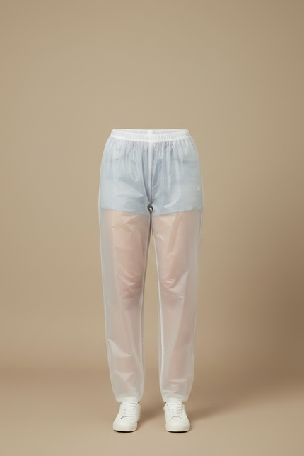 Pantalon De Pluie Transparent Léger Unisexe Imperméable - Blanc Polyester - vue 3