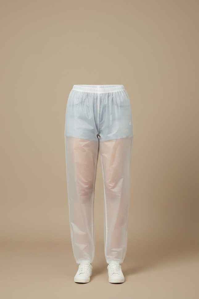 Pantalon De Pluie Transparent Léger Unisexe Imperméable - Blanc Polyester - vue 3
