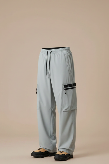 Pantalon De Pluie Gris Clair Ample Cargo Homme - Polyester - vue 3