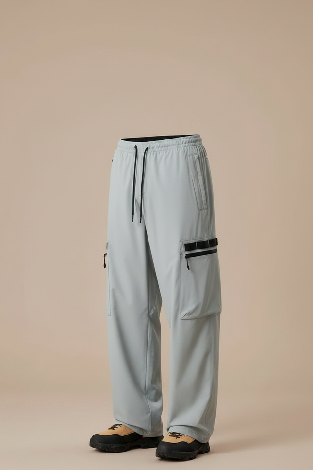 Pantalon De Pluie Gris Clair Ample Cargo Homme - Polyester - vue 3