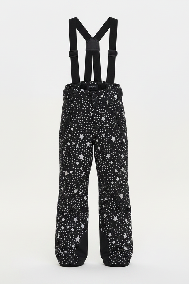 Pantalon De Pluie Noir Imprimé Étoiles Enfant Ski - Polyester - vue 3
