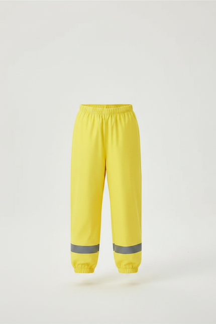 Pantalon De Pluie Jaune Réfléchissant Élastiqué Enfant Imperméable - Polyester - vue 3