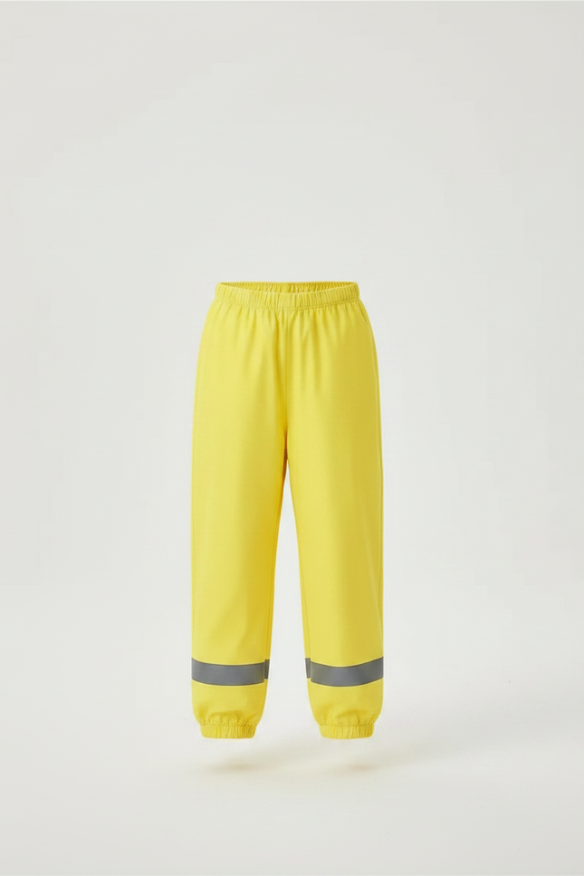 Pantalon De Pluie Jaune Réfléchissant Élastiqué Enfant Imperméable - Polyester - vue 3