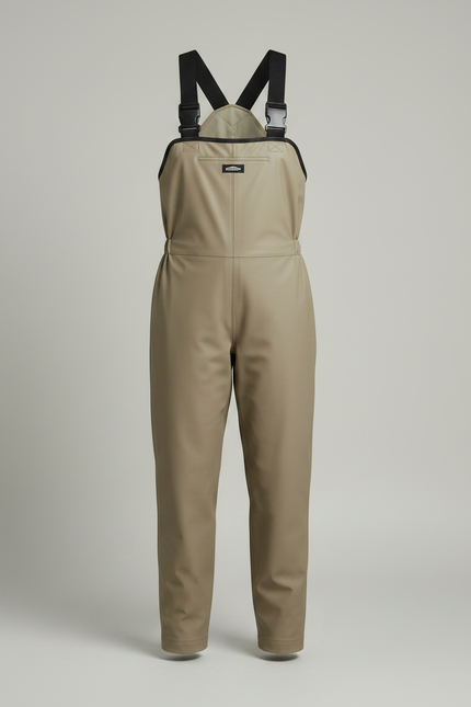 Pantalon De Pluie Beige Bretelles Ajustables Femme - Kaki Polyester - vue 3